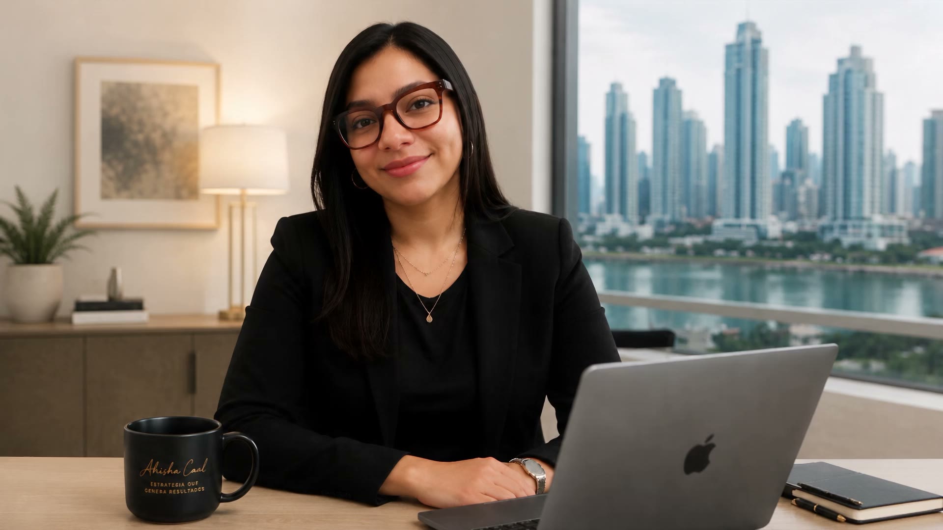 Ahisha Caal, estratega y gerente de marketing digital, en su oficina en Ciudad de Panamá